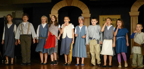 children marching