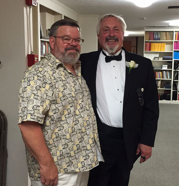 Scotty and Manson at the reception<